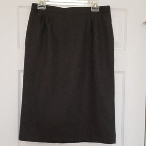 Gray Wool Blend Classic Skirt